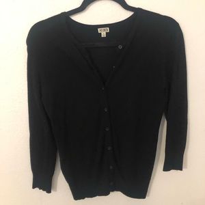 14th & Union Black Cotton Cardigan